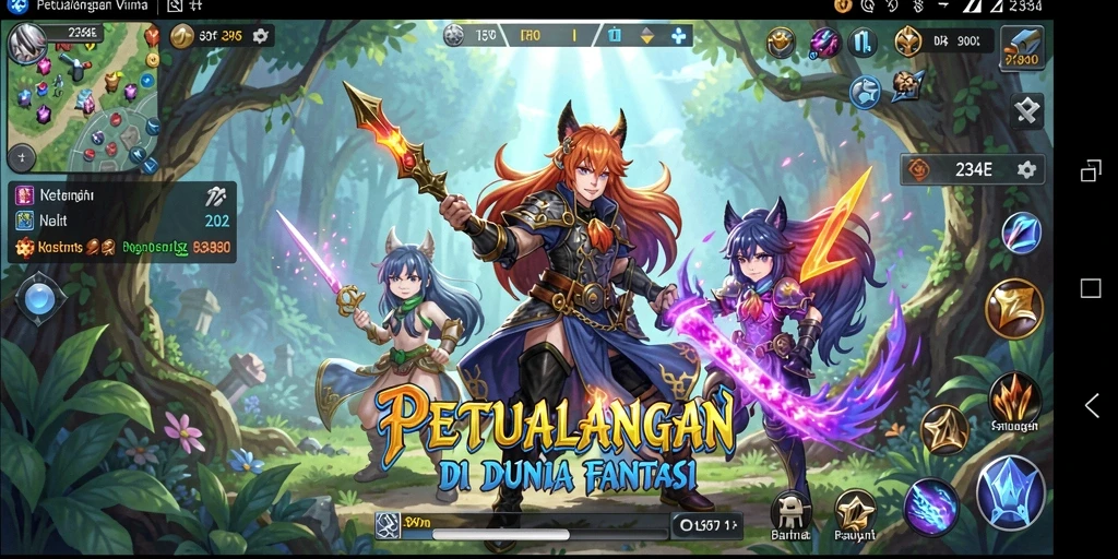 Tampilan gameplay yang menakjubkan dari 234E dengan karakter anime.