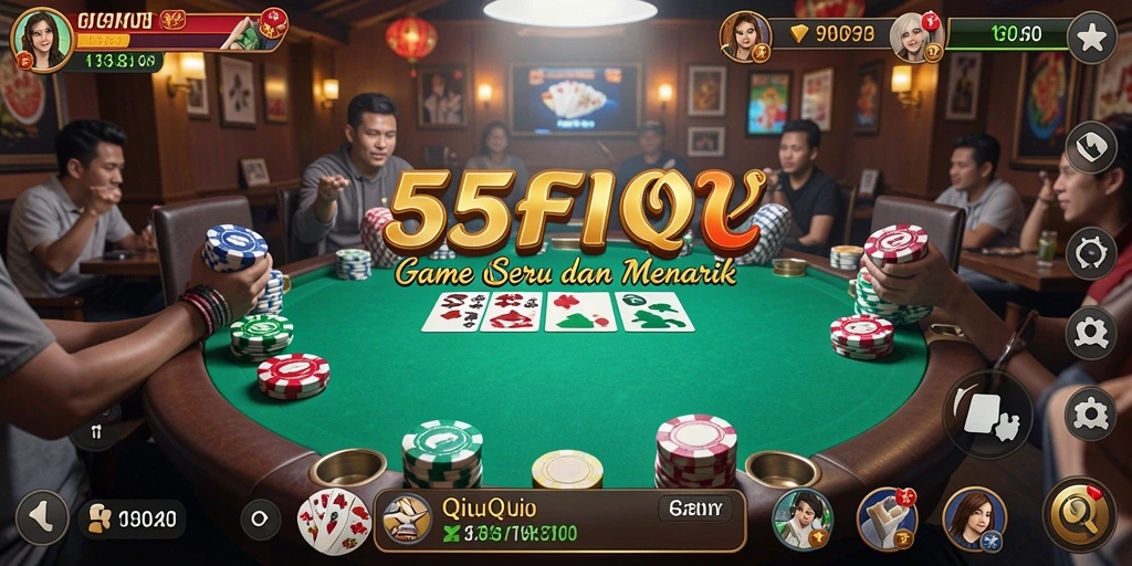 Tampilan seru gameplay QiuQiu di 55FIVE.