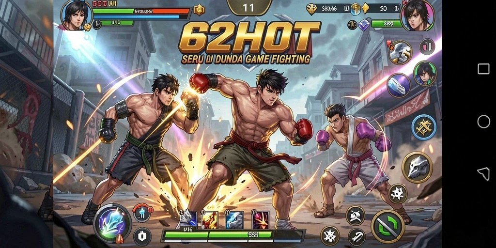 Tampilan gameplay seru di 62HOT dengan aksi bertarung yang memukau.