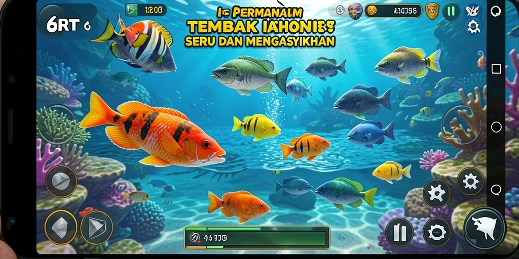 Tampilan gameplay Tembak Ikan yang menarik di 6RT.