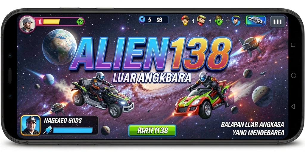Gameplay balapan luar angkasa yang menegangkan di ALIEN138.