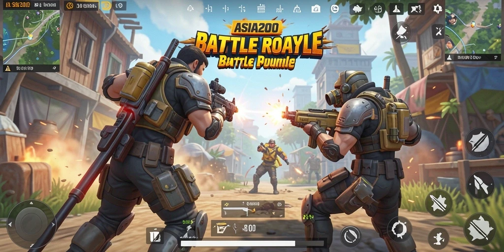 Tangkapan layar menunjukkan aksi seru dalam permainan Battle Royale.