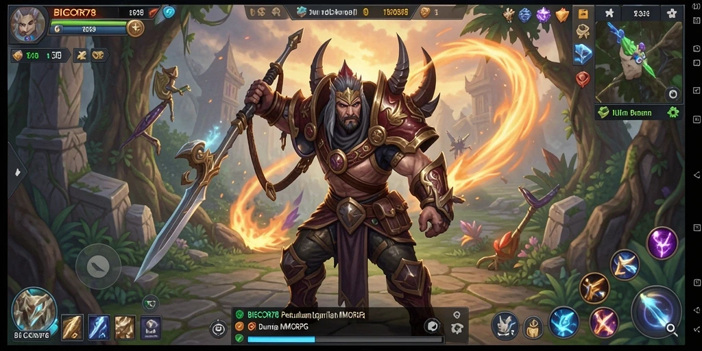 Screenshot gameplay BIGCOR78 dengan aksi pertempuran seru.