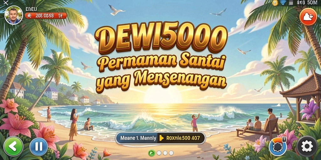 Tampilan menyenangkan dari gameplay DEWI5000 dengan grafis cerah.