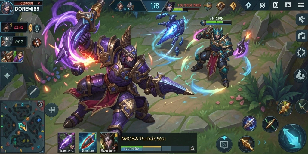 Screenshot DOREMI88 menampilkan aksi seru dalam permainan MOBA.