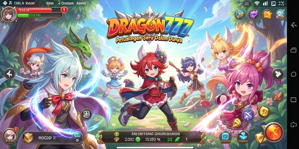 Tampilan permainan DRAGON777 yang penuh warna dan dinamis.