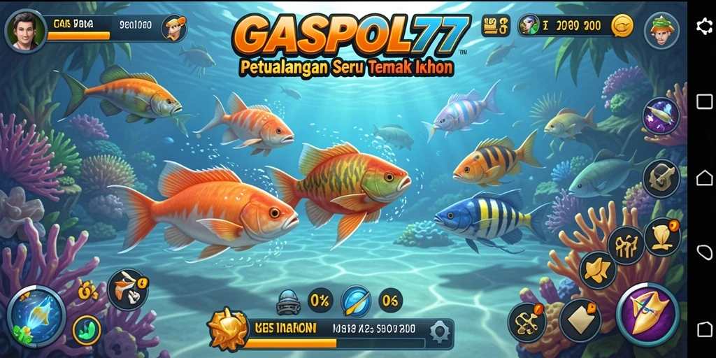 Tampilan gameplay seru dalam permainan Tembak Ikan GASPOL77.