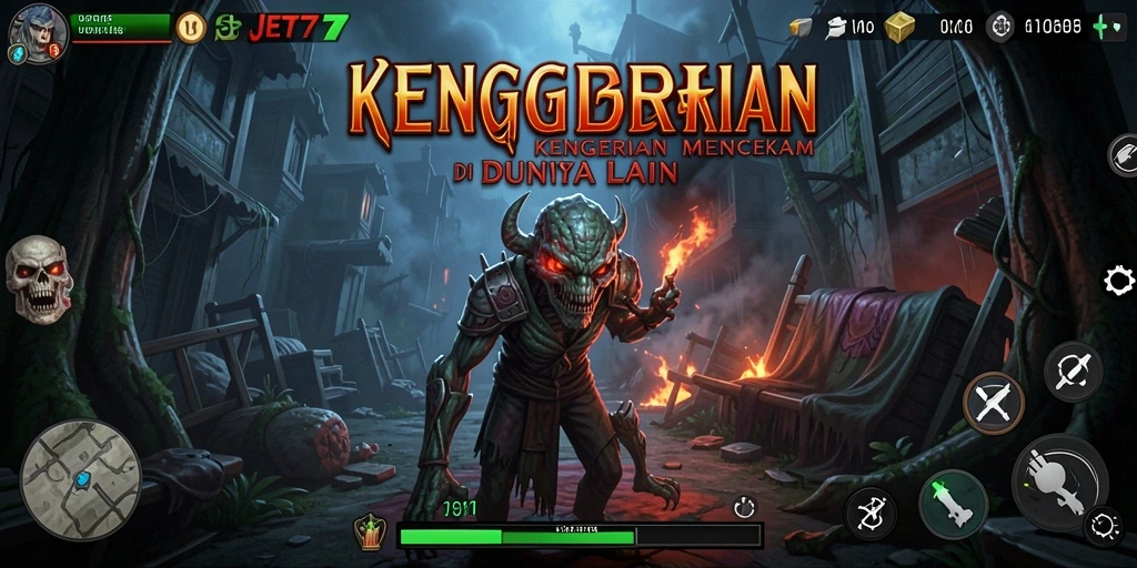 Screenshot tampilan gameplay kengerian JET77 yang mencekam.