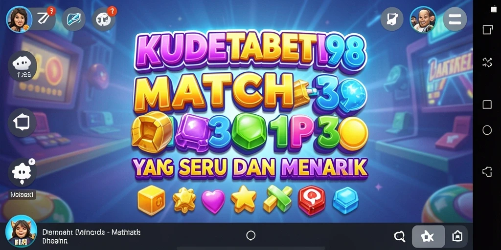 Screenshot utama KUDETABET98 menampilkan gameplay seru Match-3.