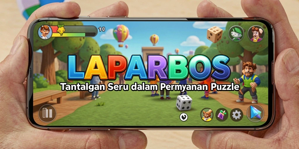 Screenshot dari gameplay menantang LAPARBOS yang penuh warna.