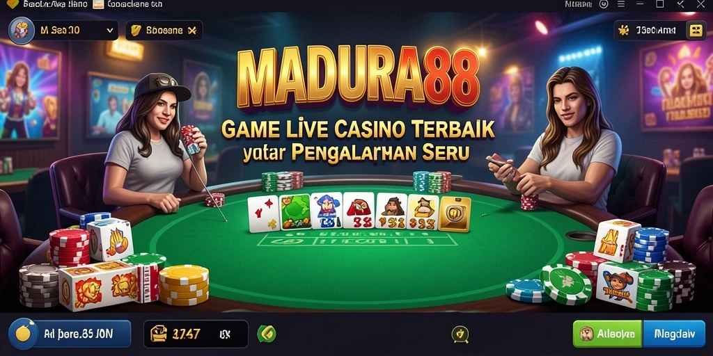 Tampilan gameplay Live Casino yang menarik dengan dealer profesional di MADURA88.