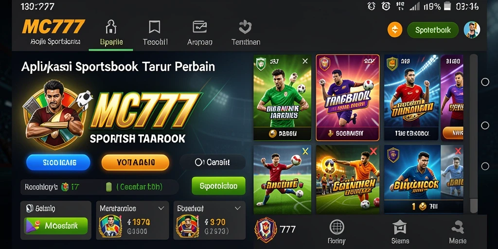 Screenshot utama dari gameplay Sportsbook di MC777 yang menunjukkan taruhan langsung.