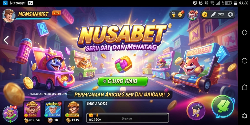 Tampilan gameplay seru NUSABET dengan tantangan Arcade.