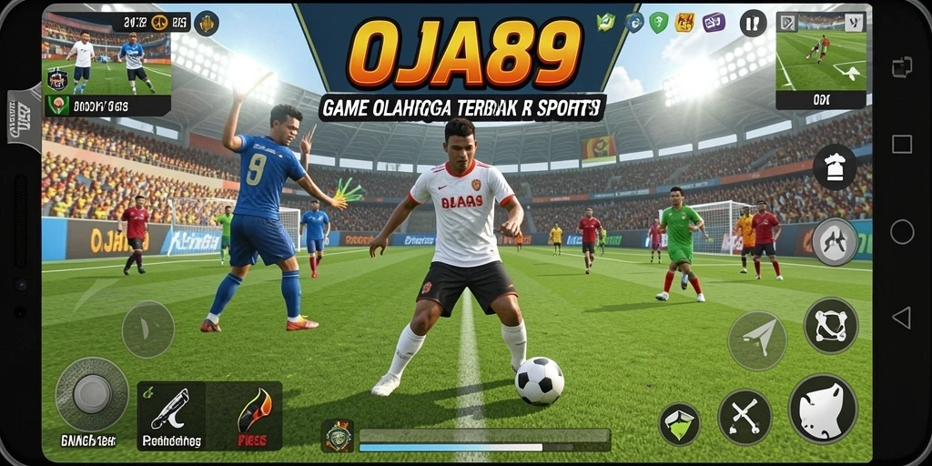 Screenshot utama OJA89 menampilkan aksi seru dalam permainan olahraga.