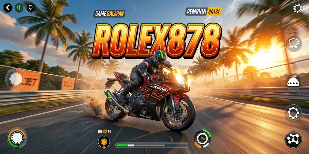 Gameplay seru di sirkuit balapan ROLEX878