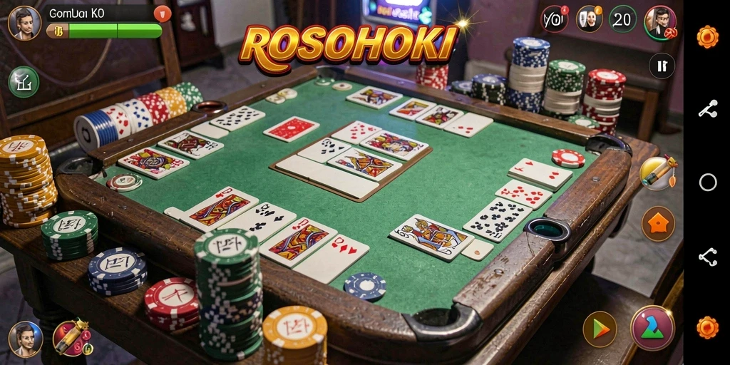 Tampilan seru dan menarik dari gameplay Domino ROSOHOKI.