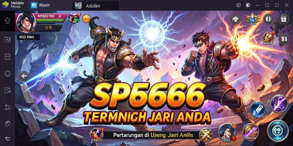 Screenshot dari gameplay SP666 yang menampilkan pertarungan seru.