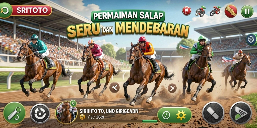 Tampilan gameplay Racing SRITOTO dengan kendaraan melaju cepat.
