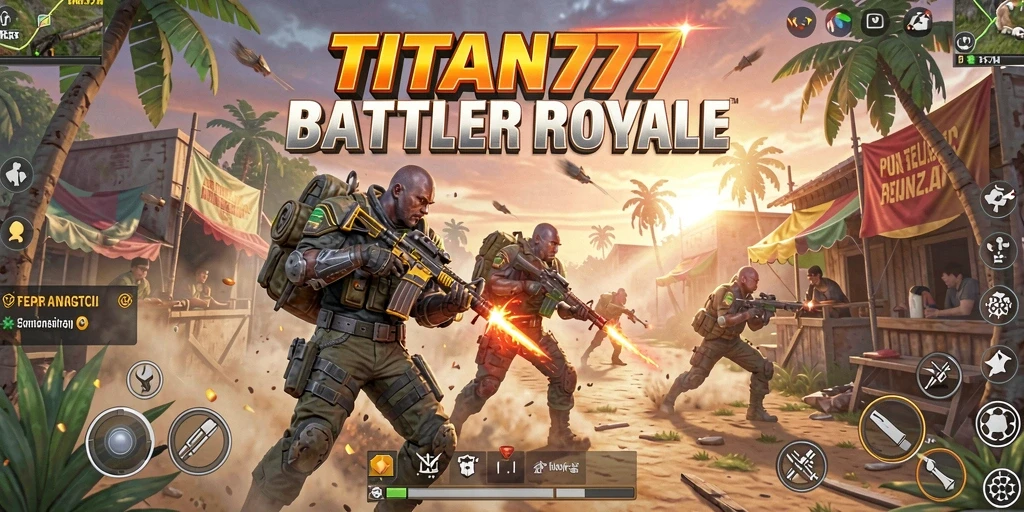 Tampilan gameplay seru dalam TITAN777 Battle Royale.