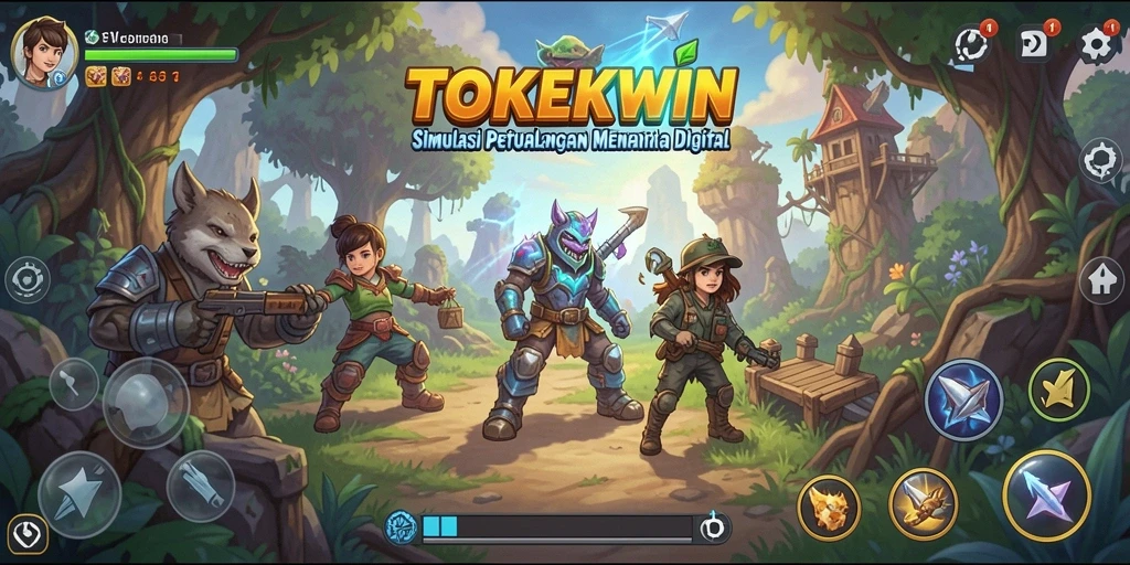 Screenshot utama TOKEKWIN yang menunjukkan gameplay seru dan interaktif.